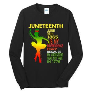 Juneteenth Independence Black Dancer Girl Ballerina Tall Long Sleeve T-Shirt