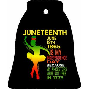 Juneteenth Independence Black Dancer Girl Ballerina Ceramic Bell Ornament