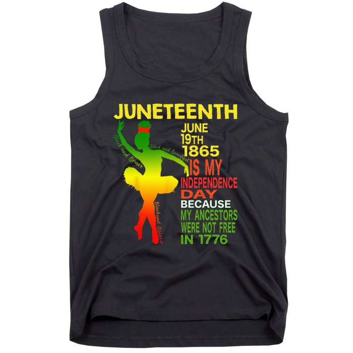 Juneteenth Independence Black Dancer Girl Ballerina Tank Top