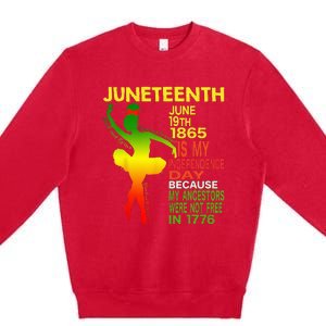 Juneteenth Independence Black Dancer Girl Ballerina Premium Crewneck Sweatshirt