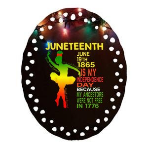 Juneteenth Independence Black Dancer Girl Ballerina Ceramic Oval Ornament