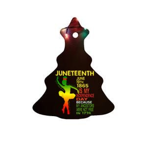 Juneteenth Independence Black Dancer Girl Ballerina Ceramic Tree Ornament