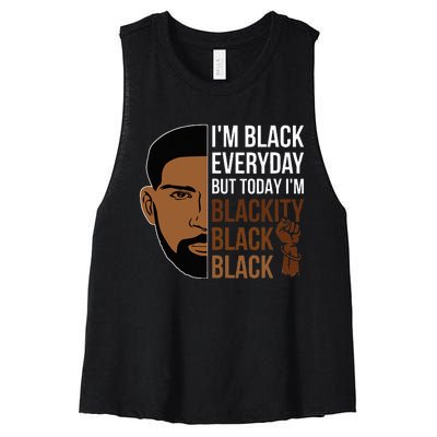 Juneteenth I'm Blackity Black Man African American History Women's Racerback Cropped Tank