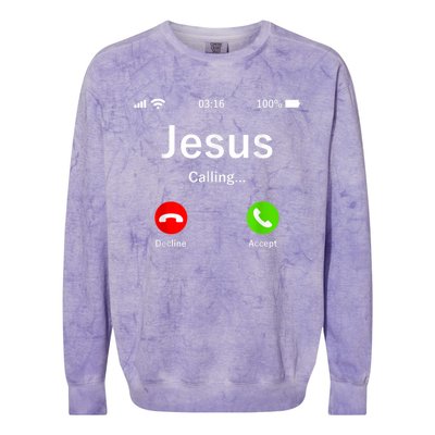 Jesus Is Calling Christian Colorblast Crewneck Sweatshirt