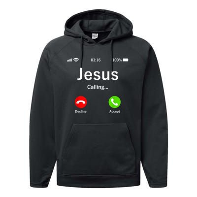 Jesus Is Calling Christian Performance Fleece Hoodie