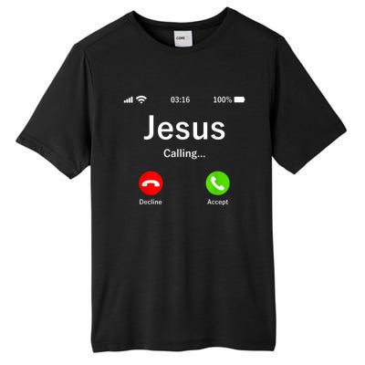 Jesus Is Calling Christian Tall Fusion ChromaSoft Performance T-Shirt