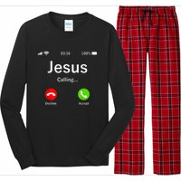 Jesus Is Calling Christian Long Sleeve Pajama Set