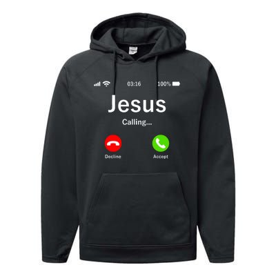 Jesus Is Calling Christian Performance Fleece Hoodie