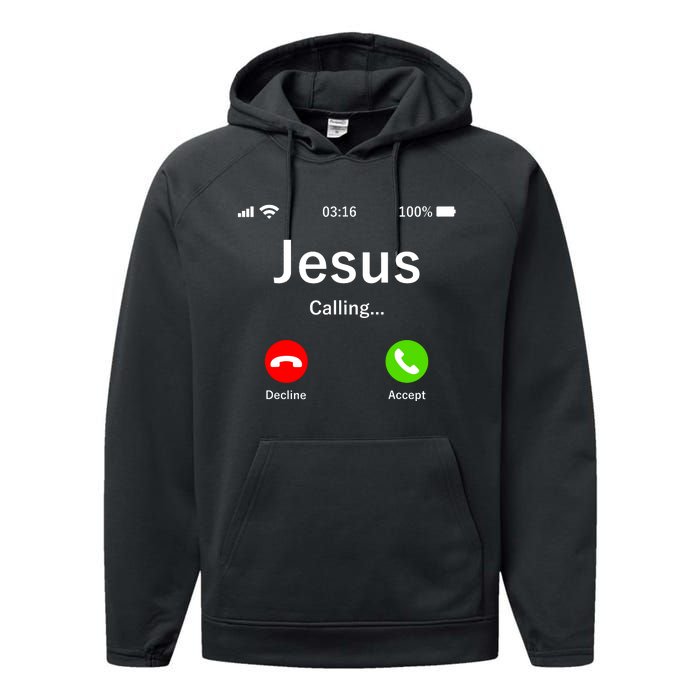 Jesus Is Calling Christian Performance Fleece Hoodie