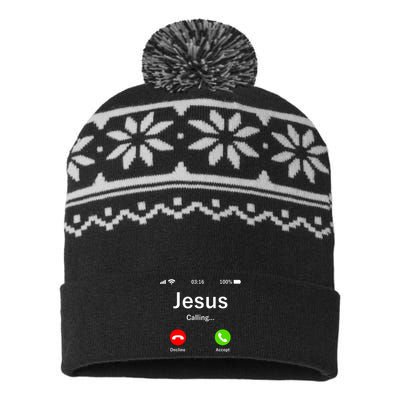 Jesus Is Calling Christian USA-Made Snowflake Beanie