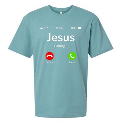 Jesus Is Calling Christian Sueded Cloud Jersey T-Shirt