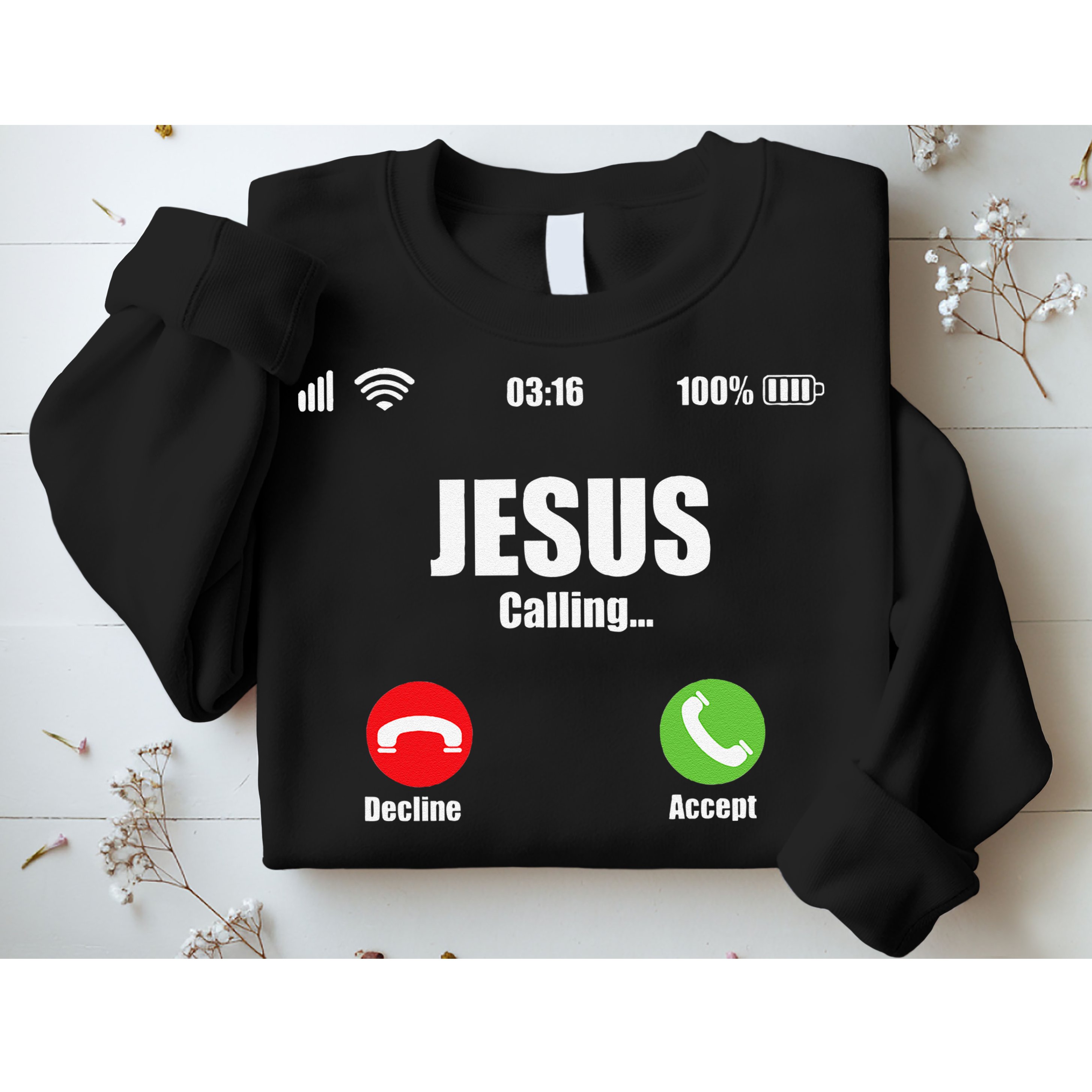Jesus Is Calling Christian Cross Modern Believe Sweatshirt