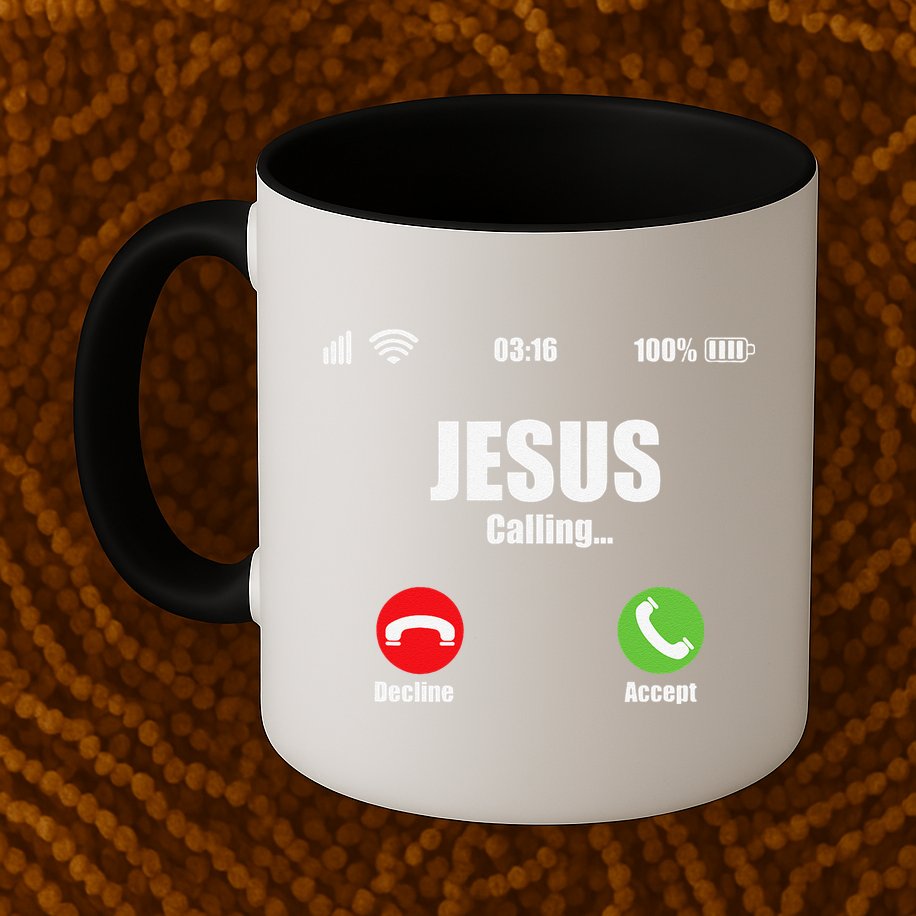 Jesus Is Calling Christian Cross Modern Believe Mug