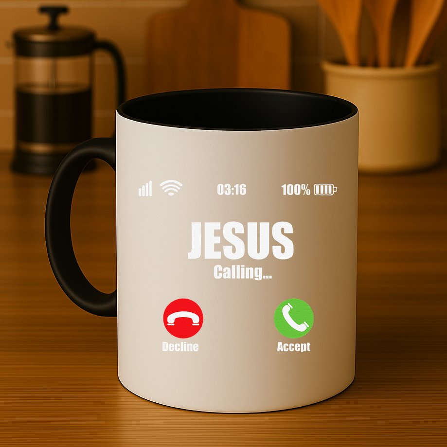 Jesus Is Calling Christian Cross Modern Believe Mug