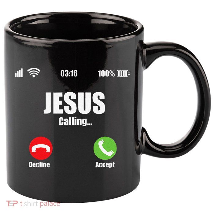 Jesus Is Calling Christian Cross Modern Believe 11oz C Handle Ceramic Mug