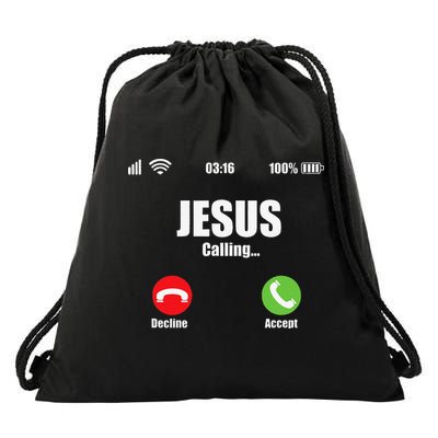 Jesus Is Calling Christian Cross Modern Believe Drawstring Bag