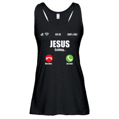 Jesus Is Calling Christian Cross Modern Believe Ladies Essential Flowy Tank