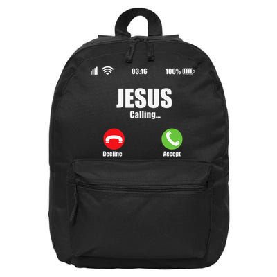 Jesus Is Calling Christian Cross Modern Believe 16 in Basic Backpack
