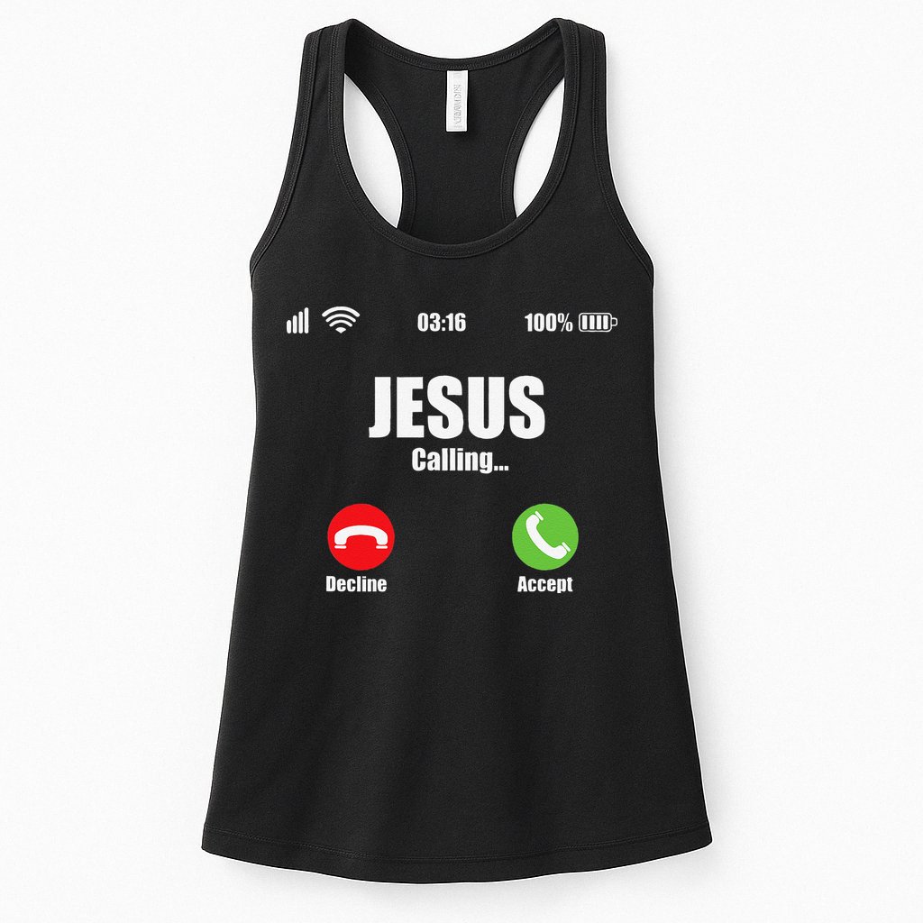 Jesus Is Calling Christian Cross Modern Believe Womens Tank Top