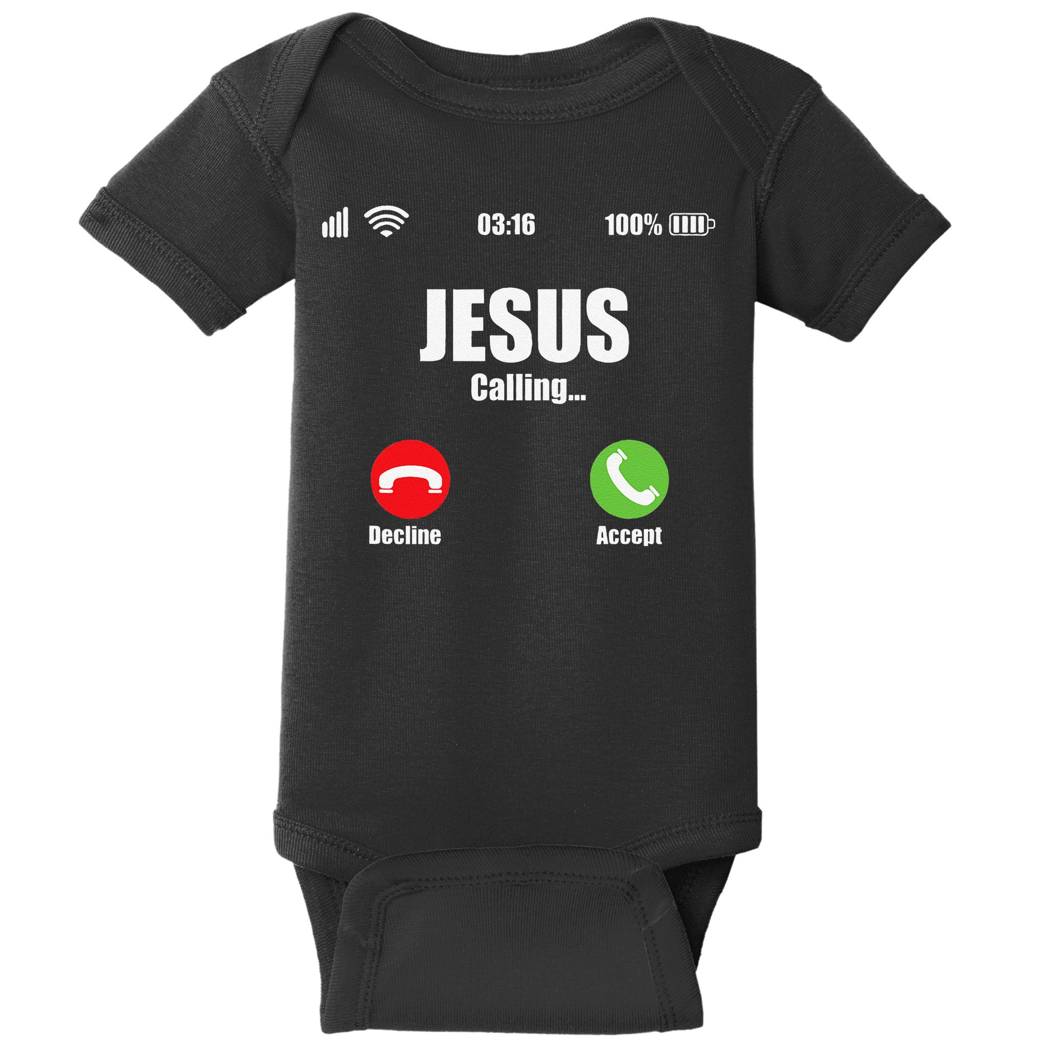 Jesus Is Calling Christian Cross Modern Believe Baby Bodysuit