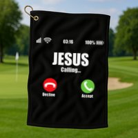 Jesus Is Calling Christian Cross Modern Believe Golf Towel