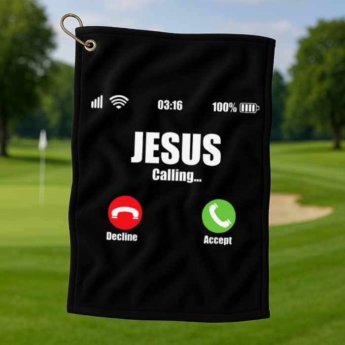 Jesus Is Calling Christian Cross Modern Believe Golf Towel