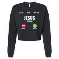 Jesus Is Calling Christian Cross Modern Believe Cropped Pullover Crew
