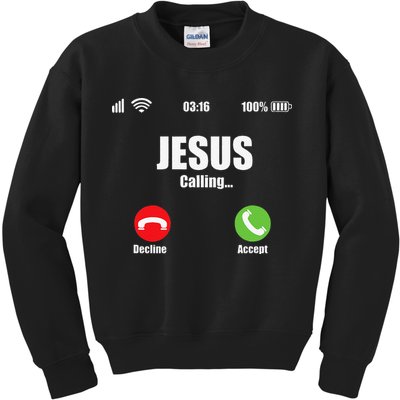 Jesus Is Calling Christian Cross Modern Believe Kids Sweatshirt