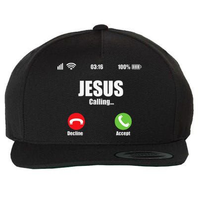 Jesus Is Calling Christian Cross Modern Believe Wool Snapback Cap
