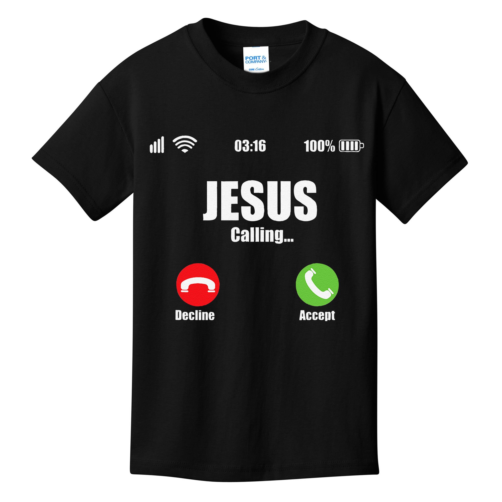 Jesus Is Calling Christian Cross Modern Believe Kids T-Shirt