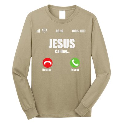 Jesus Is Calling Christian Cross Modern Believe Long Sleeve Shirt