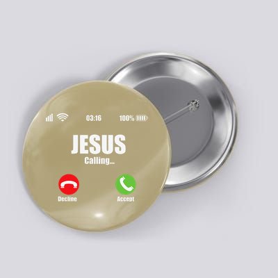 Jesus Is Calling Christian Cross Modern Believe Button