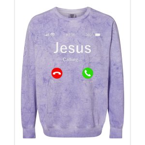 Jesus Is Calling Christian Colorblast Crewneck Sweatshirt