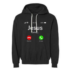 Jesus Is Calling Christian Garment-Dyed Fleece Hoodie