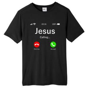 Jesus Is Calling Christian Tall Fusion ChromaSoft Performance T-Shirt