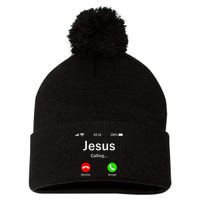 Jesus Is Calling Christian Pom Pom 12in Knit Beanie