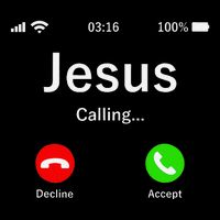 Jesus Is Calling Christian Pom Pom 12in Knit Beanie