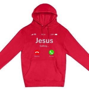 Jesus Is Calling Christian Premium Pullover Hoodie