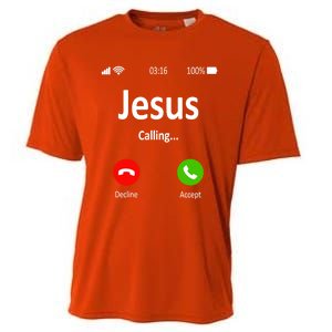 Jesus Is Calling Christian Gift Cooling Performance Crew T-Shirt