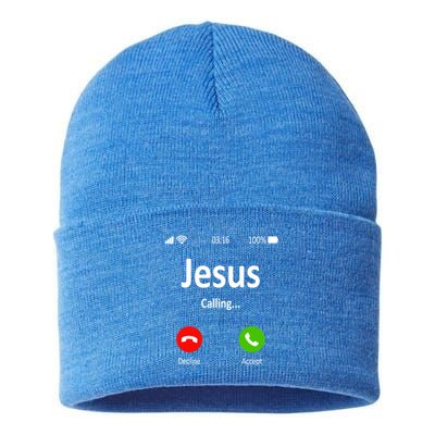 Jesus Is Calling Christian Gift Sustainable Knit Beanie