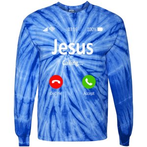 Jesus Is Calling Christian Gift Tie-Dye Long Sleeve Shirt