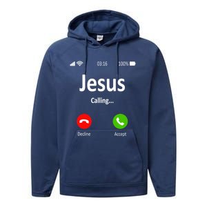 Jesus Is Calling Christian Gift Performance Fleece Hoodie