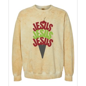 Jesus Ice Cream Colorblast Crewneck Sweatshirt