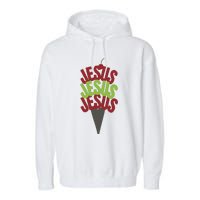 Jesus Ice Cream Garment-Dyed Fleece Hoodie