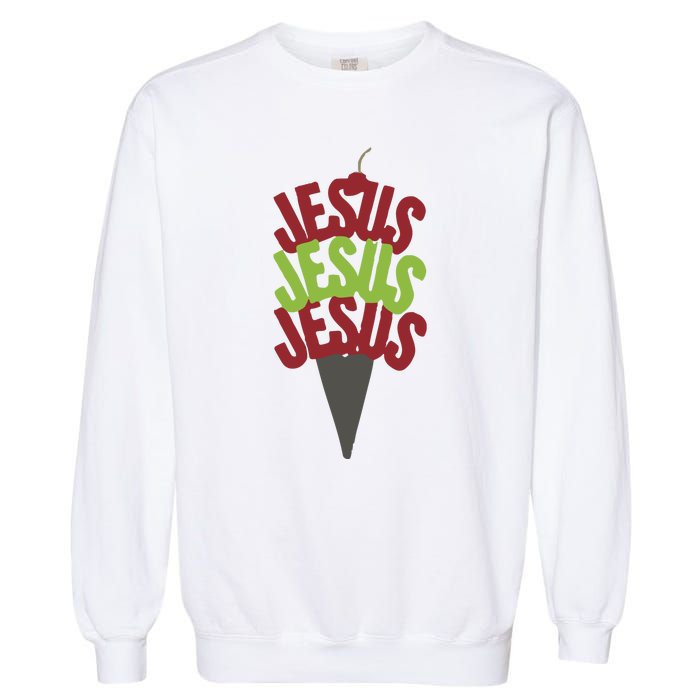 Jesus Ice Cream Garment-Dyed Sweatshirt