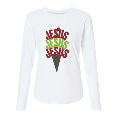 Jesus Ice Cream Womens Cotton Relaxed Long Sleeve T-Shirt