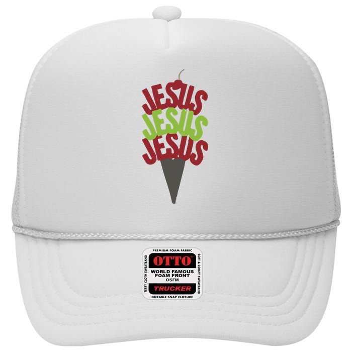 Jesus Ice Cream High Crown Mesh Back Trucker Hat