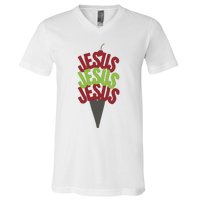 Jesus Ice Cream V-Neck T-Shirt