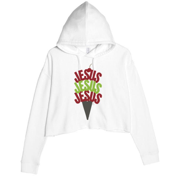 Jesus Ice Cream Crop Fleece Hoodie