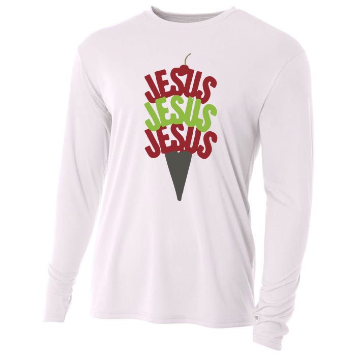 Jesus Ice Cream Cooling Performance Long Sleeve Crew